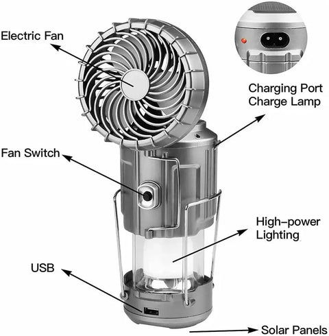 Solar Emergency Fan Light